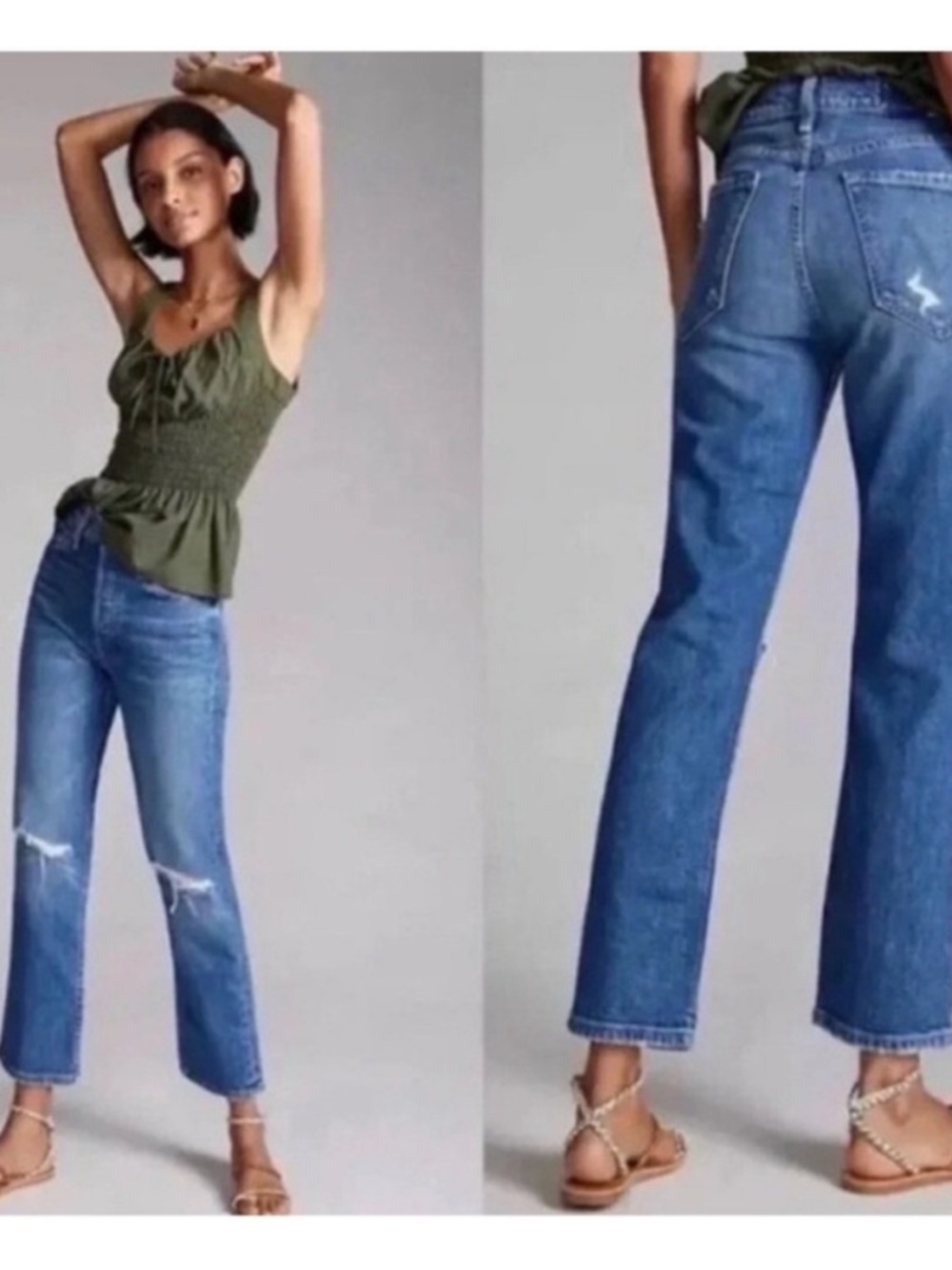 MOTHER The Tomcat Playing with Scissors Med Wash 27 High Rise Straight Leg Jeans